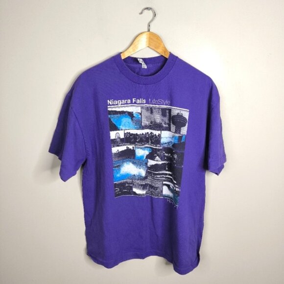 Vintage Retro 90s Niagara Falls Graphic Memorabilia Polaroid Merch Tee XL - Picture 1 of 7